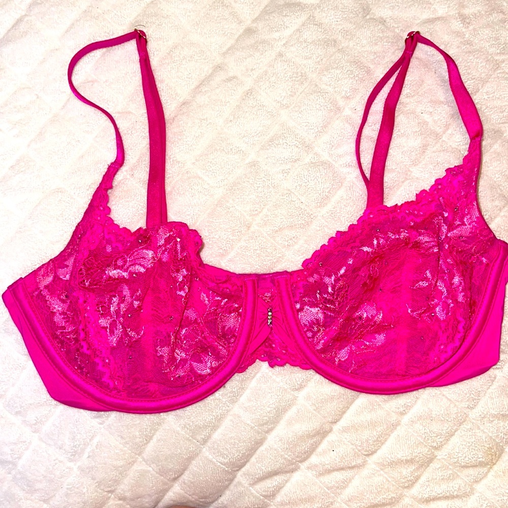 Hot pink unlined bra